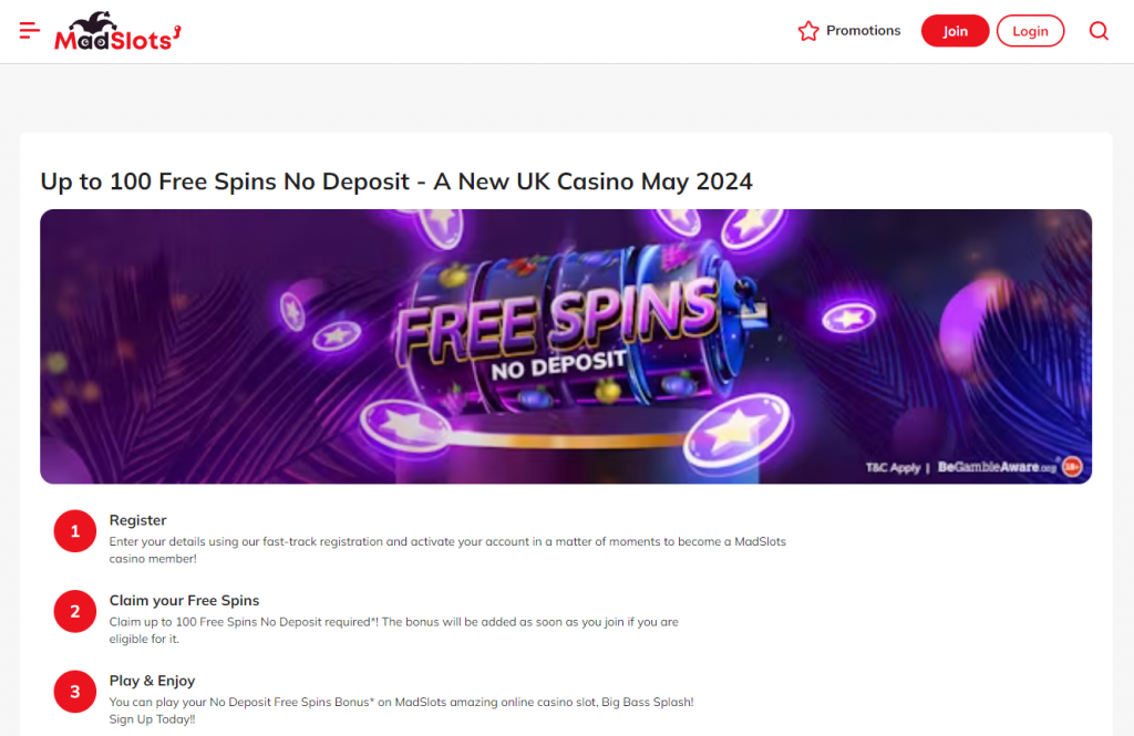 Free Spin Promo at MadSlots