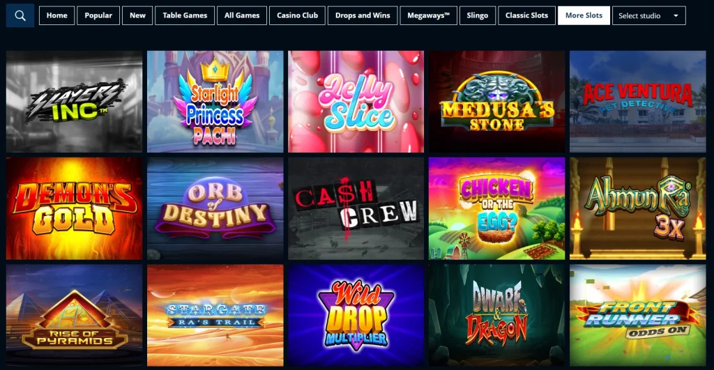 Slots in Starsports casino