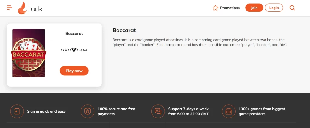 Baccarat by Games Global