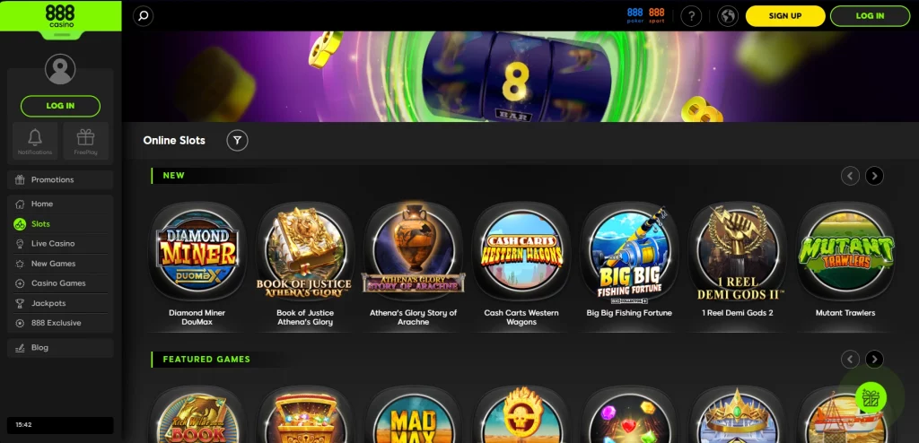 Slots at 888casino