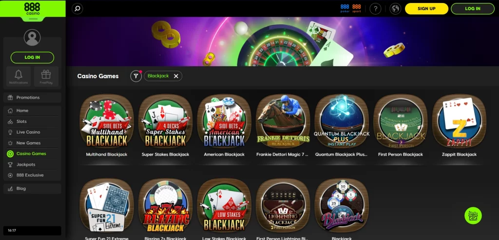 Blackjack Games at 888casino