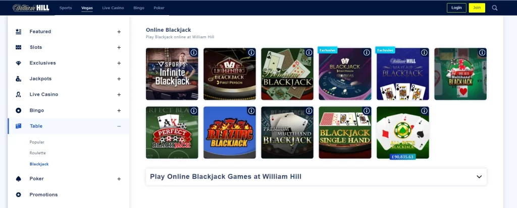 William Hill Blackjack