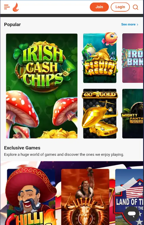 Luck Casino main page