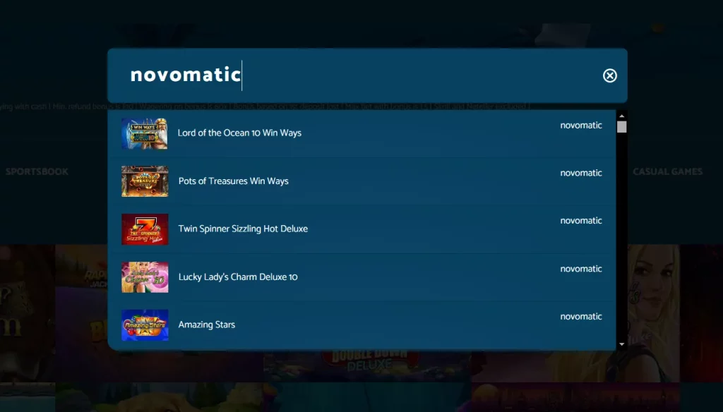 Novomatic games in Yeti Casino