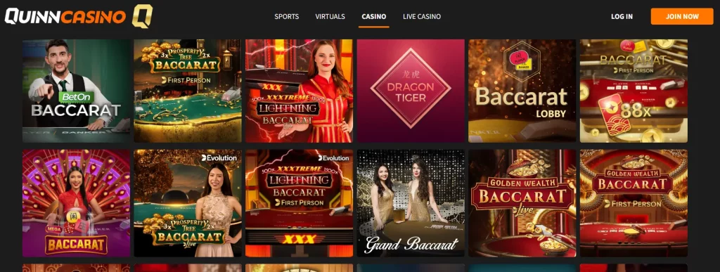 Baccarat at QuinnCasino