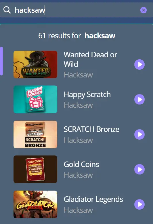 Hacksaw Titles at Jackie Jackpot