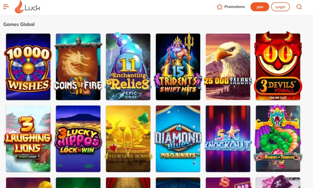 Luck Casino Games Global Titles