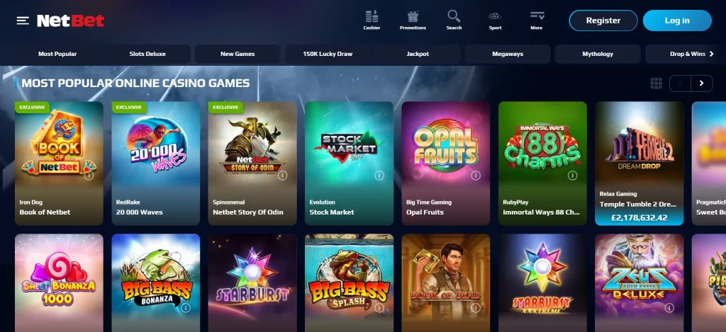 Popular games in NetBet casino