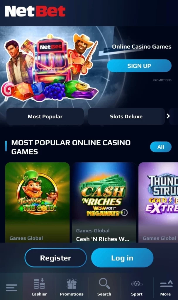 NetBet Mobile (Homepage)