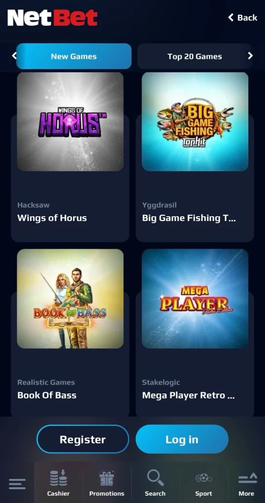 NetBet Mobile (New Games)