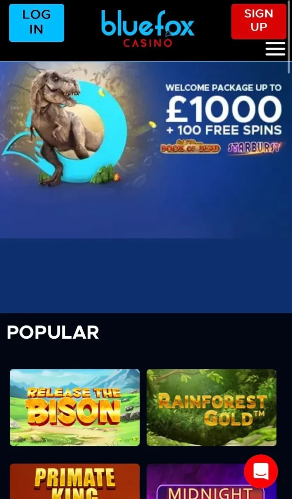 Bluefox Main Page (Mobile)