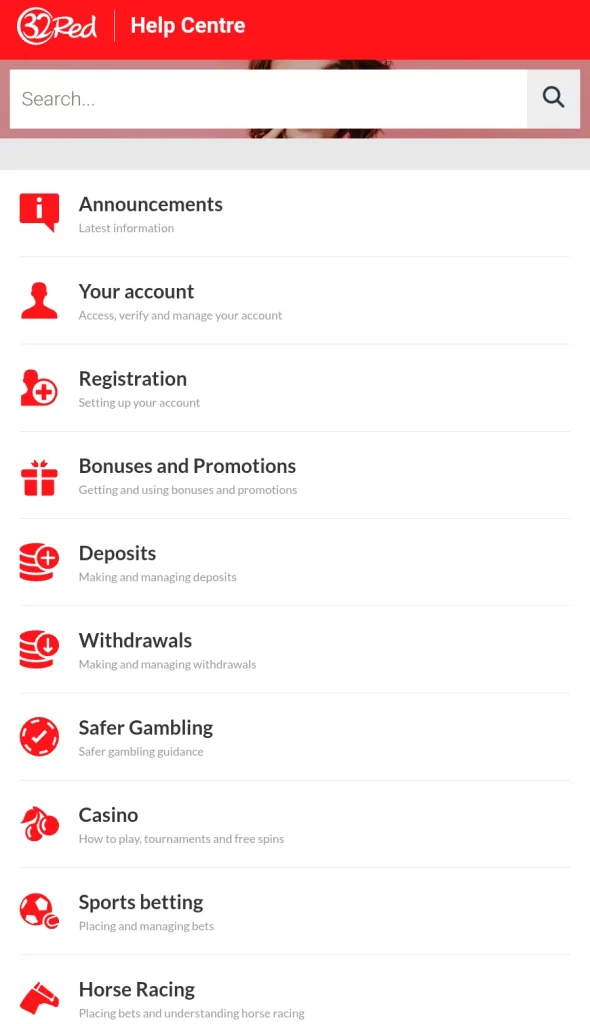 32Red Mobile Version Help Centre 