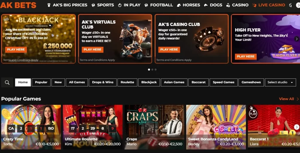 AKBets Live casino