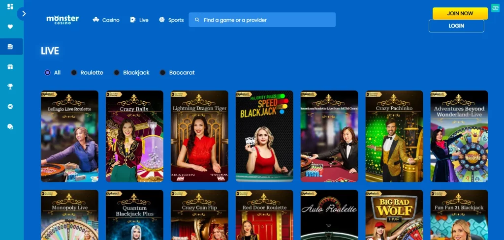 Live Casino Catalogue